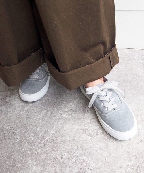 byあしながおじさん（バイアシナガオジサン）の「やわらかウォッシュドスニーカー/byあしながおじさん（スニーカー・レディース・ベージュ/ブラック/ライトグレー/ライトグリーン・L/LL/S/M）」の4枚目の写真