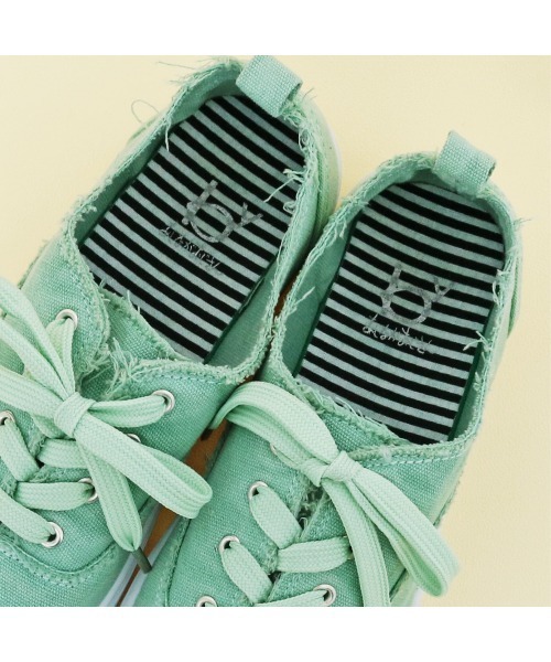 byあしながおじさん（バイアシナガオジサン）の「やわらかウォッシュドスニーカー/byあしながおじさん（スニーカー・レディース・ベージュ/ブラック/ライトグレー/ライトグリーン・L/LL/S/M）」の7枚目の写真