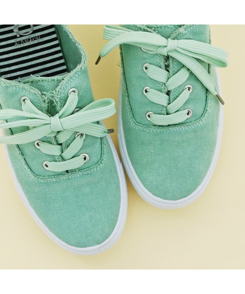 byあしながおじさん（バイアシナガオジサン）の「やわらかウォッシュドスニーカー/byあしながおじさん（スニーカー・レディース・ベージュ/ブラック/ライトグレー/ライトグリーン・L/LL/S/M）」の6枚目の写真