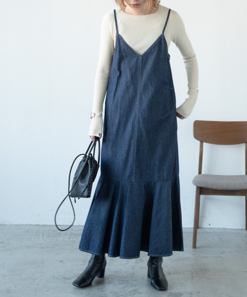 Aunt Marie's(アントマリーズ)の「マーメイドフレアキャミワンピース(ワンピース・レディース・ブラック/ネイビー/アイボリー・FREE)」の14枚目の写真