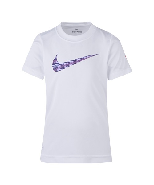 NIKE（ナイキ）の「NIKE/ナイキ SWOOSH SWIRL S/S TEE/スウォッシュ スウィル ショートスリーブ Tシャツ（Tシャツ/カットソー・キッズ・ホワイト/ヘザーグレー・115/110/105/120）」の2枚目の写真