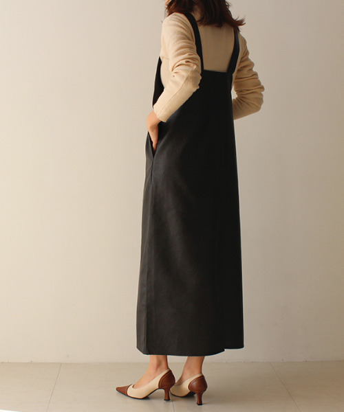 MODE ROBE（モードローブ）の「フェイクレザージャンパースカート（ジャンパースカート・レディース・アイボリー/ブラック・FREE）」の16枚目の写真