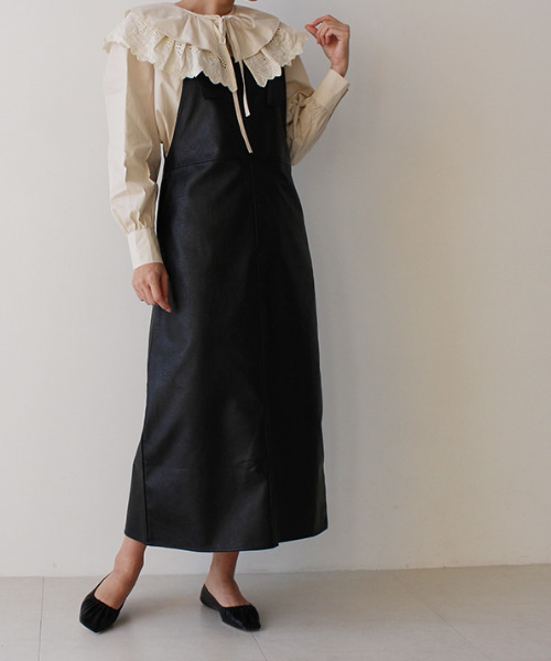 MODE ROBE（モードローブ）の「フェイクレザージャンパースカート（ジャンパースカート・レディース・アイボリー/ブラック・FREE）」の20枚目の写真