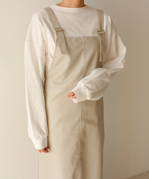 MODE ROBE（モードローブ）の「フェイクレザージャンパースカート（ジャンパースカート・レディース・アイボリー/ブラック・FREE）」の11枚目の写真