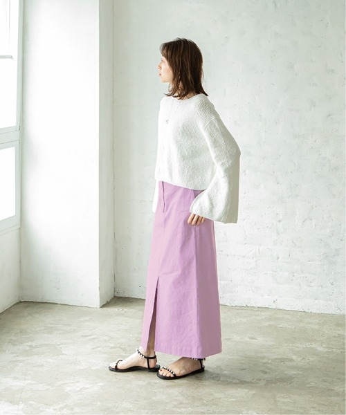 19SS新品タグ付NOBLEリネンライクタイトスカート38 追加》【洗える