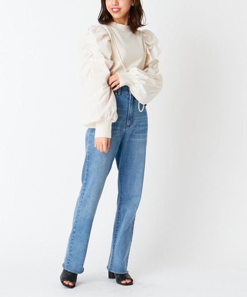 Chico（チコ）の「パワショルテレコトップス（Tシャツ/カットソー・レディース・アイボリー/ブラック・FREE）」の6枚目の写真