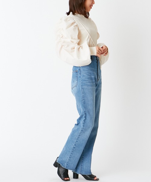 Chico（チコ）の「パワショルテレコトップス（Tシャツ/カットソー・レディース・アイボリー/ブラック・FREE）」の3枚目の写真