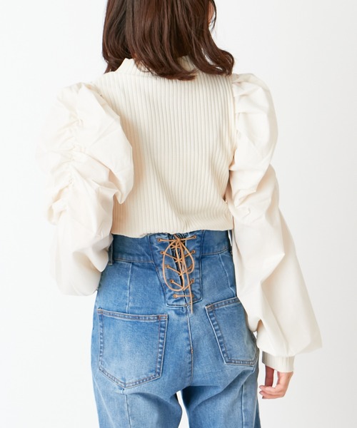 Chico（チコ）の「パワショルテレコトップス（Tシャツ/カットソー・レディース・アイボリー/ブラック・FREE）」の8枚目の写真