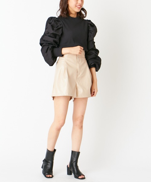 Chico（チコ）の「パワショルテレコトップス（Tシャツ/カットソー・レディース・アイボリー/ブラック・FREE）」の7枚目の写真