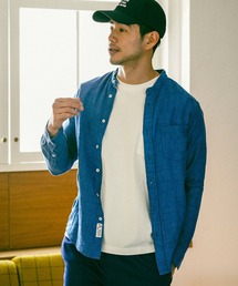 WEB限定 バンドカラーリネンシャツ