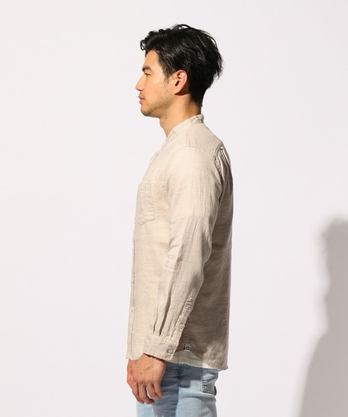 BAYFLOW(ベイフロー)の「WEB限定 バンドカラーリネンシャツ(シャツ/ブラウス・メンズ・ライトブルー/オフホワイト/ブルー/ライトブラウン・SMALL/MEDIUM/LARGE)」の7枚目の写真