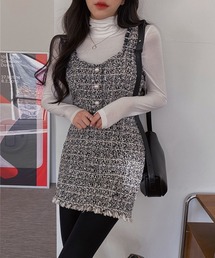 merongshop（メロンショップ）の「MERONGSHOP ツイードビスチェ+スカートセット（サロペット/オーバーオール）」