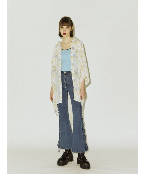 jouetie（ジュエティ）の「サイドレースアップフィットデニム（デニムパンツ・レディース・ブルー/ブラック・SMALL/MEDIUM）」の19枚目の写真