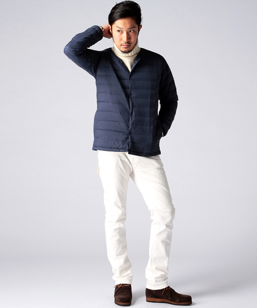 BEAMS（ビームス）の「◎BEAMS / ノーカラ ーインナーダウンジャケット（ダウンジャケット/コート・メンズ・グレー/ブラック/ネイビー・SMALL/MEDIUM/LARGE/X-LARGE）」の14枚目の写真