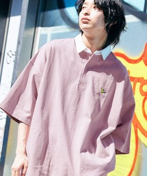 Mark Gonzales/マークゴンザレス MONO-MART別注 ロゴ刺繍 ビッグシルエット サイドポケット 半袖ラガーシャツ