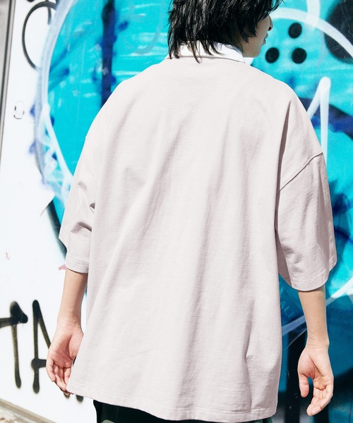 Mark Gonzales（マーク・ゴンザレス）の「Mark Gonzales/マークゴンザレス MONO-MART別注 ロゴ刺繍 ビッグシルエット サイドポケット 半袖ラガーシャツ（ポロシャツ・メンズ・ライトグリーン/ライラック/グレー系その他/グレー系その他2/チャコールグレー/グリーン系その他/ブルー系その他2/ベージュ/ブルー系その他・L/M）」の15枚目の写真