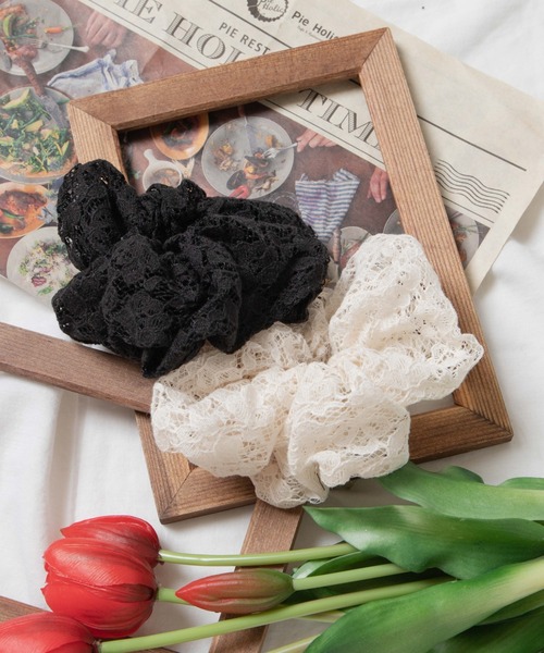 WEGO（ウィゴー）の「WEGO/レースビックシュシュ（シュシュ・レディース・ホワイト/ブラック/ベージュ・FREE）」の8枚目の写真