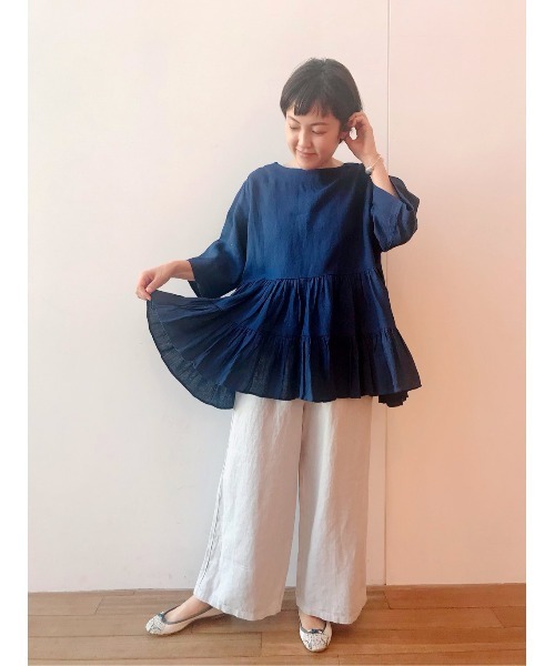 美品]BEARDSLEY 釦ホール刺繍ブラウス ブラウン リネン F - メルカリ