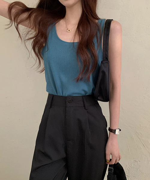 c.u.l（シーユーエル）の「【c.u.l:w】ハイウエストワイドパンツ culw44（スラックス・レディース・ブラック/パープル・M/L）」の7枚目の写真