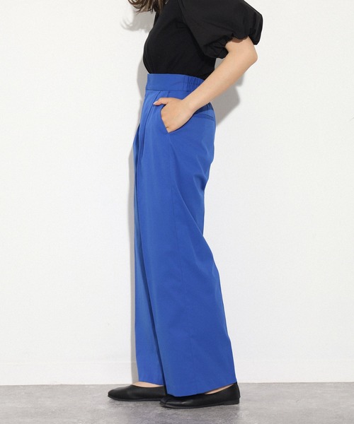 AULI（アウリィ）の「【低身長向けサイズ】ハイウエストカラーワイドパンツ（その他パンツ・レディース・イエロー/ブルー/ブルーグリーン・S/XS）」の13枚目の写真