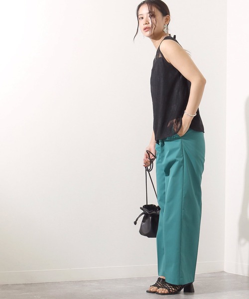 AULI（アウリィ）の「【低身長向けサイズ】ハイウエストカラーワイドパンツ（その他パンツ・レディース・イエロー/ブルー/ブルーグリーン・S/XS）」の18枚目の写真