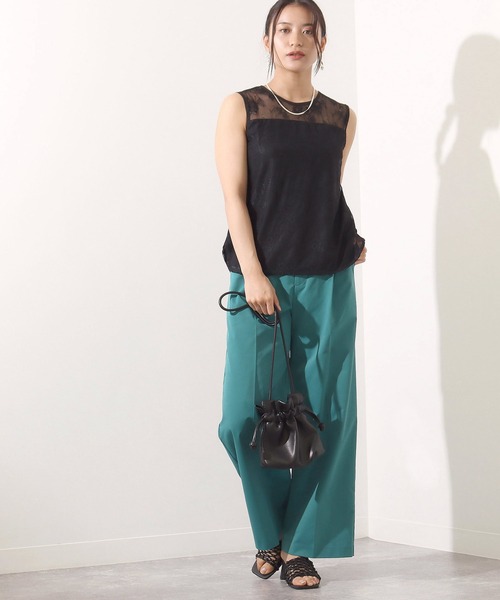 AULI（アウリィ）の「【低身長向けサイズ】ハイウエストカラーワイドパンツ（その他パンツ・レディース・イエロー/ブルー/ブルーグリーン・S/XS）」の19枚目の写真