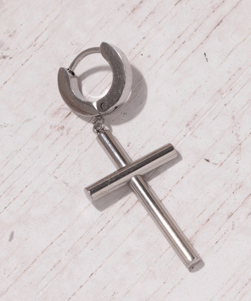ANCHOR(アンカー)の「ピアス フープ チャーム ロザリオ バー(ピアス(片耳用)・メンズ・シルバー・FREE)」の1枚目の写真