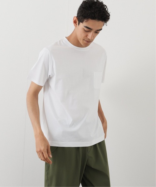 417 EDIFICE（フォーワンセブンエディフィス）の「Nano Tech シルケット クルーネック（Tシャツ/カットソー・メンズ・ホワイト/スカイブルー/ブラック/ベージュ/ブラウン/グリーン/マスタード/ピンク系その他・SMALL/MEDIUM/LARGE）」の2枚目の写真