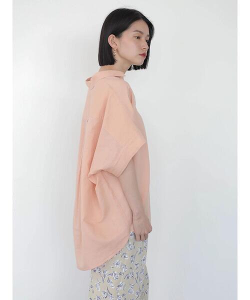 AMERICAN HOLIC(アメリカンホリック)の「スキッパーリネンブレンドシャツ *(シャツ/ブラウス・レディース・ストライプ/チェック/ネイビー/オフホワイト/オレンジ・M/L)」の13枚目の写真