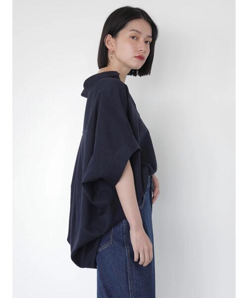 AMERICAN HOLIC(アメリカンホリック)の「スキッパーリネンブレンドシャツ *(シャツ/ブラウス・レディース・ストライプ/チェック/ネイビー/オフホワイト/オレンジ・M/L)」の21枚目の写真