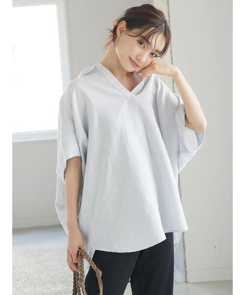 セール】スキッパーリネンブレンドシャツ ＊（シャツ/ブラウス