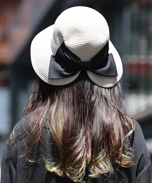 ARCANUM DESIGN（アルカナムデザイン）の「ARL ビッグリボンポケッタブルハット（ハット・レディース・ブラック/ライトグレー/ベージュ・FREE）」の2枚目の写真