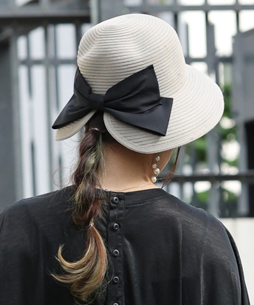 ARCANUM DESIGN（アルカナムデザイン）の「ARL ビッグリボンポケッタブルハット（ハット・レディース・ブラック/ライトグレー/ベージュ・FREE）」の19枚目の写真