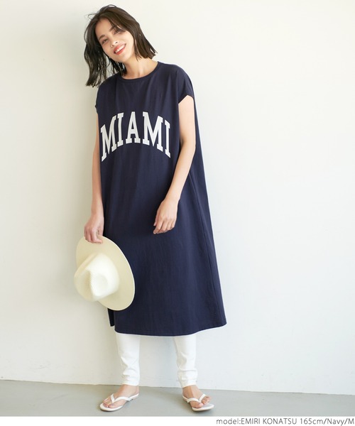 coca(coca)(コカ)の「カレッジアソートプリントワンピース(ワンピース・レディース・ホワイト/ブラック/ネイビー/グレー・M/L)」の5枚目の写真