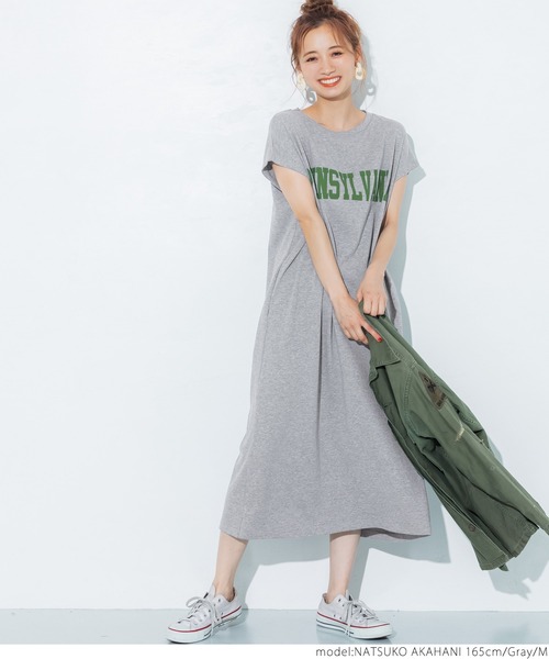 coca(coca)(コカ)の「カレッジアソートプリントワンピース(ワンピース・レディース・ホワイト/ブラック/ネイビー/グレー・M/L)」の22枚目の写真