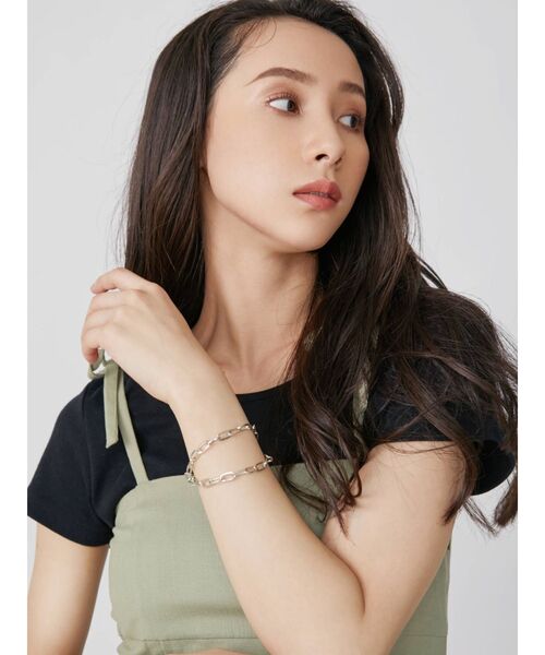 EVRIS（エヴリス）の「DOUBLE CHAIN ブレスレット（ブレスレット・レディース・シルバー/ゴールド・FREE）」の5枚目の写真
