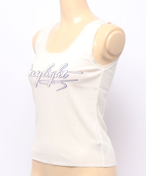 MOUSSY（マウジー）の「DAYLIGHT LACY CAMI トップス（タンクトップ・レディース・アイボリー/ブルー/ライトブラック・FREE）」の4枚目の写真