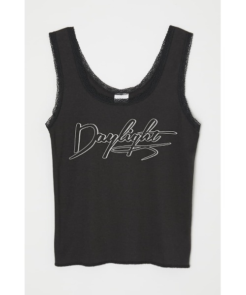 MOUSSY（マウジー）の「DAYLIGHT LACY CAMI トップス（タンクトップ・レディース・アイボリー/ブルー/ライトブラック・FREE）」の3枚目の写真