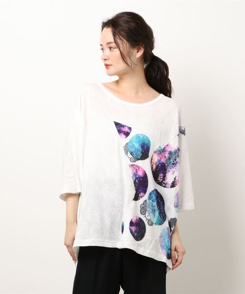 ScoLar（スカラー）の「星柄2WAYスカラージャガードカーディガン（カーディガン/ボレロ・レディース・オフホワイト/ベージュ/ブラック・M）」の5枚目の写真