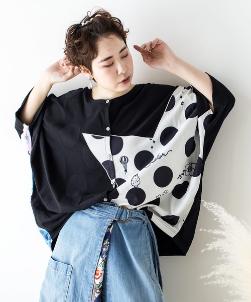 ScoLar（スカラー）の「星柄2WAYスカラージャガードカーディガン（カーディガン/ボレロ・レディース・オフホワイト/ベージュ/ブラック・M）」の9枚目の写真