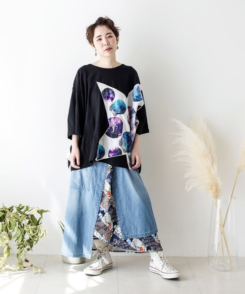 ScoLar（スカラー）の「星柄2WAYスカラージャガードカーディガン（カーディガン/ボレロ・レディース・オフホワイト/ベージュ/ブラック・M）」の11枚目の写真