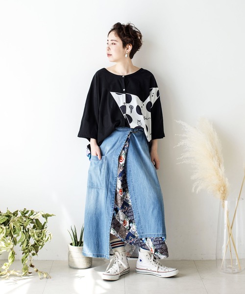 ScoLar（スカラー）の「星柄2WAYスカラージャガードカーディガン（カーディガン/ボレロ・レディース・オフホワイト/ベージュ/ブラック・M）」の12枚目の写真