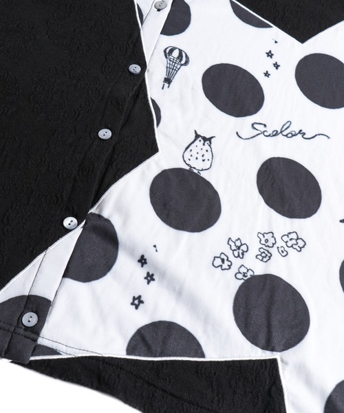 ScoLar（スカラー）の「星柄2WAYスカラージャガードカーディガン（カーディガン/ボレロ・レディース・オフホワイト/ベージュ/ブラック・M）」の16枚目の写真