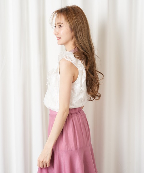 MIIA（ミーア）の「配色レースブラウス（シャツ/ブラウス・レディース・ブラック/オフホワイト/ブルー・FREE）」の10枚目の写真