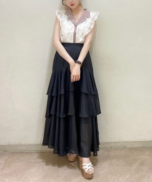 MIIA（ミーア）の「配色レースブラウス（シャツ/ブラウス・レディース・ブラック/オフホワイト/ブルー・FREE）」の18枚目の写真