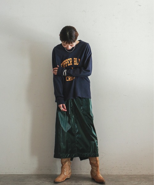 FIL DE FER（フィルデフェール）の「クリケットプリント　ロングスリーブTEE（Tシャツ/カットソー・レディース・ホワイト/ネイビー/ベージュ・FREE）」の13枚目の写真