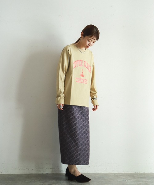 FIL DE FER（フィルデフェール）の「クリケットプリント　ロングスリーブTEE（Tシャツ/カットソー・レディース・ホワイト/ネイビー/ベージュ・FREE）」の19枚目の写真