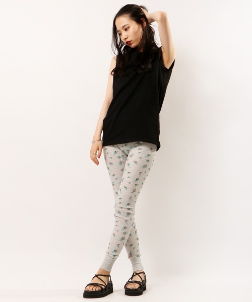 JEMORGAN(ジェーイーモーガン)の「JEMORGAN ワッフルブーケ柄レギンス(パック入)(レギンス/スパッツ・レディース・ホワイト/杢グレー・FREE)」の11枚目の写真