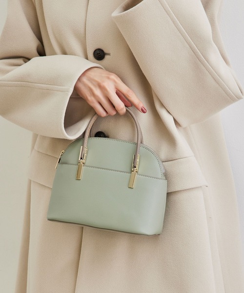 ROPE' PICNIC（ロペピクニック）の「【軽量】レクタンメタルミニラウンドボストン＆ショルダーバッグ（ショルダーバッグ・レディース・ブラック/キャメル/ベージュ系その他/イエロー/レッド系その他2/ライトグリーン/ダークブラウン・FREE）」の4枚目の写真