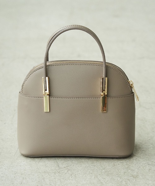 ROPE' PICNIC（ロペピクニック）の「【軽量】レクタンメタルミニラウンドボストン＆ショルダーバッグ（ショルダーバッグ・レディース・ブラック/キャメル/ベージュ系その他/イエロー/レッド系その他2/ライトグリーン/ダークブラウン・FREE）」の9枚目の写真